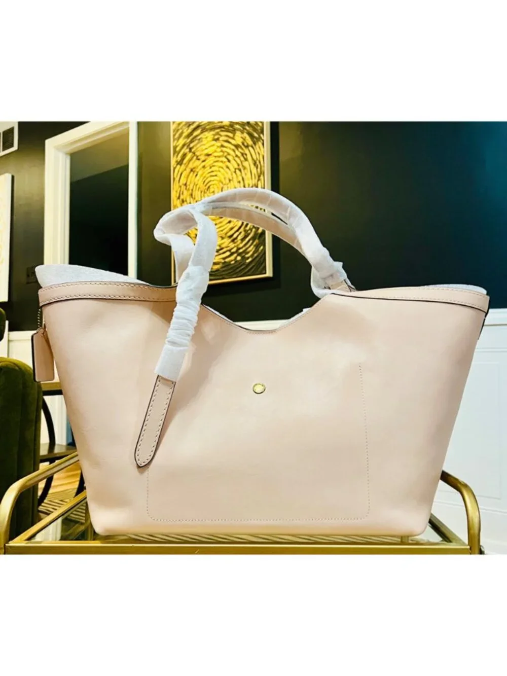 Auth COACH Gramercy Tote Shoulder Bag in Cream